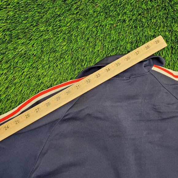 Vintage 90s MOD Crop Track Jacket M/L 21x26 Blue White Red - Picture 6 of 12